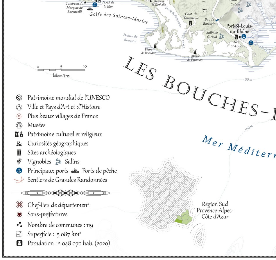  Les Bouches-du-Rhône légende - Poster