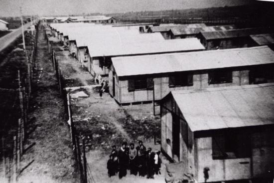 Photo : Le camp de Montreuil-Bellay en 1944 (Archive de M. Jacques Sigot)