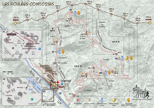 Carte : Plan et profil de la course 