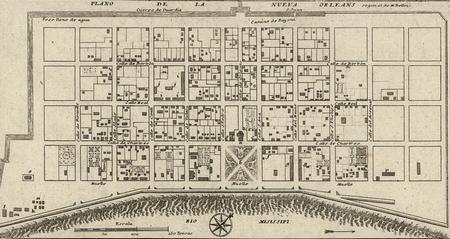 Carte : Plan de La Nouvelle-Orléans par les  espagnols, 1769