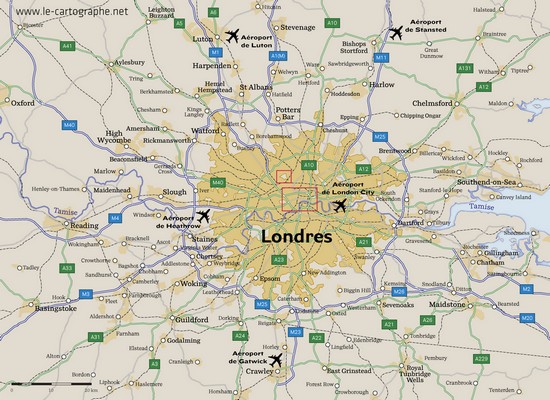 Carte : Ensemble urbain du "Grand Londres"