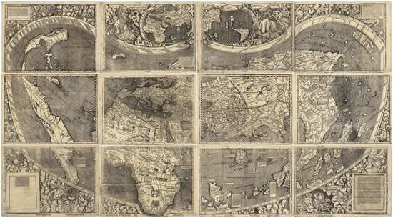 Carte : Le planisphère de Waldseemüller, baptême de l'Amérique (1507)