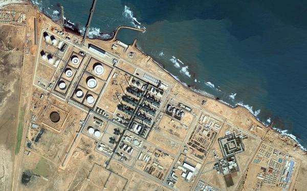 Image satellite : Terminal pétrolier de Zuwàra