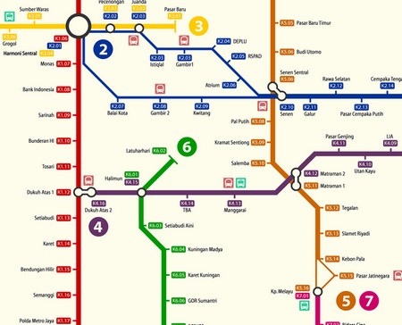 Carte : Plan du métro de Jakarta (Indonésie)