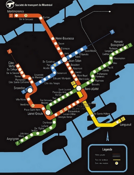 Carte : Plan du métro de Montréal (Canada)