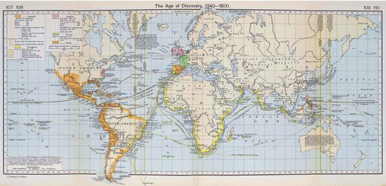Carte : Cartographie des grandes découvertes (1340-1600)