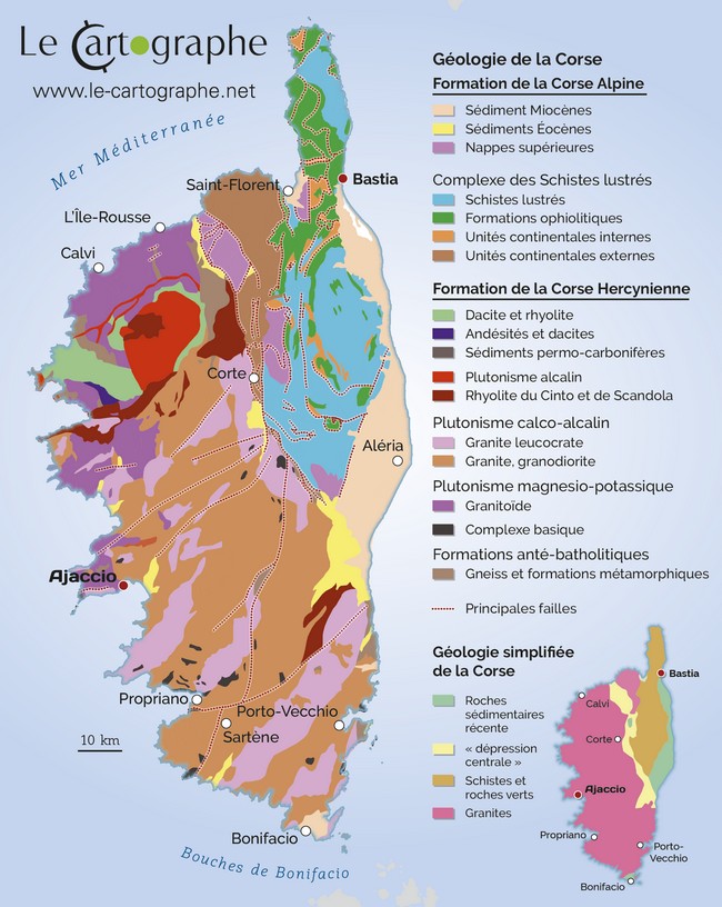 Carte géologique de la Corse