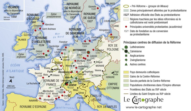 Carte : La diffusion des réformes en Europe