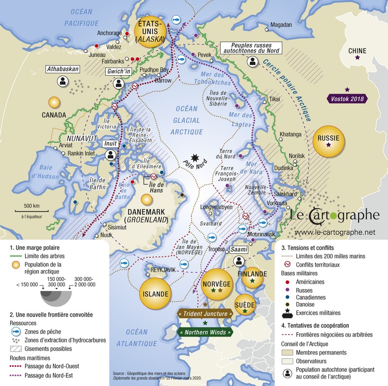Carte : L'Arctique, une région aux enjeux entremêlés
