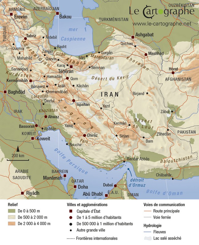 Carte : Le plateau iranien
