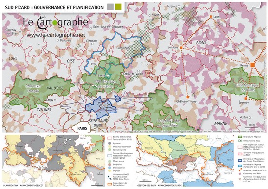 Carte : Sud picard, gouvernance et planification