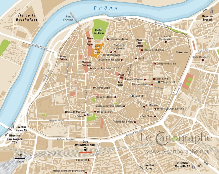 Avignon (plan de ville réalisé pour une maison d'édition)