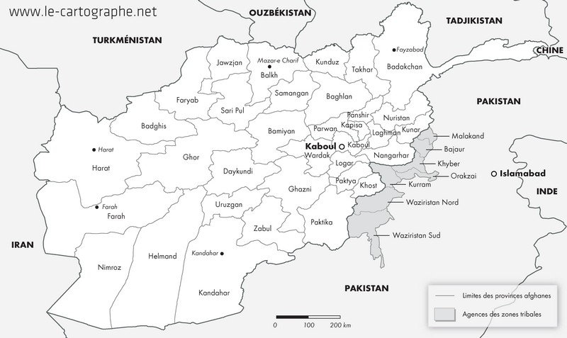 afghanistan carte province - Image