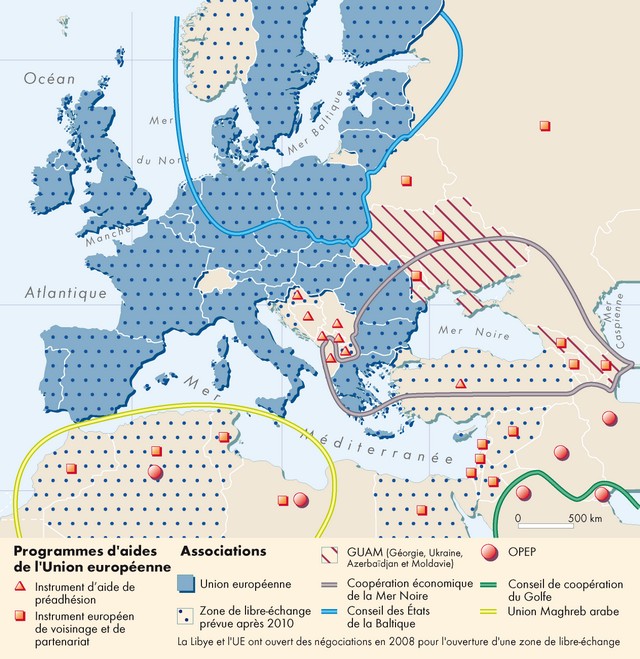  Carte : Aides et associations dans l'Union Européenne