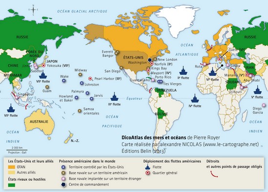 Carte : La domination américaine sur les mers