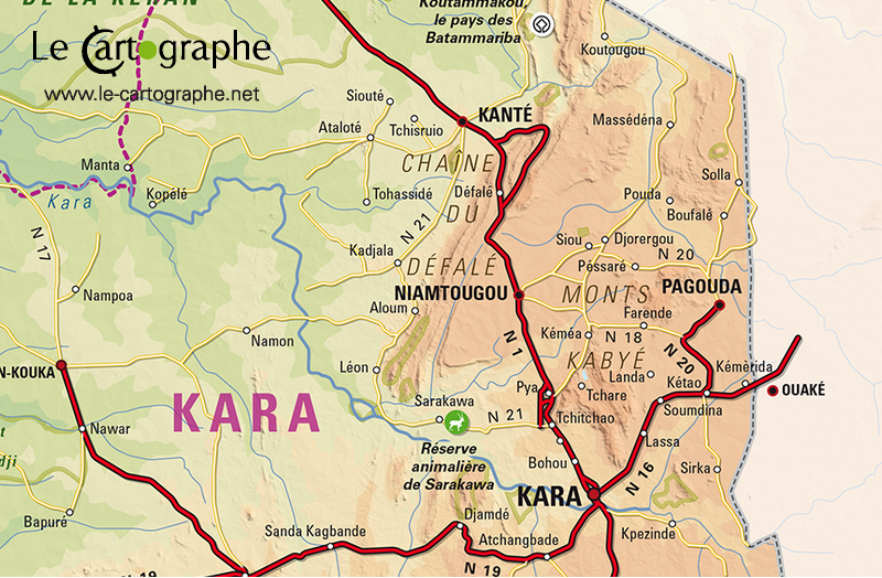 Carte topographique du Togo [Extrait]